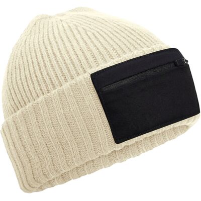 Beechfield Zip Patch muts (Zand) One Size Beechfield Zip Patch muts (Zand) One Size
