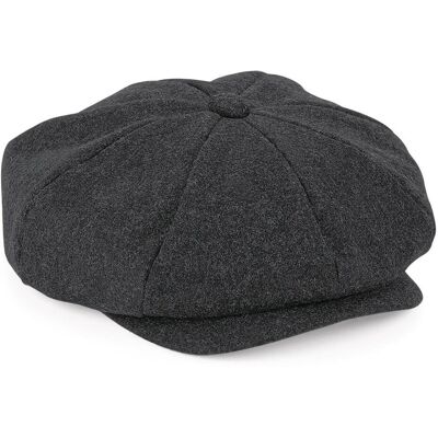 Beechfield Unisex Volwassenen Melton Wool Baker Boy Cap (Houtskool mergel) S/M Beechfield Unisex Volwassenen Melton Wool Baker Boy Cap (Houtskool mergel) S/M