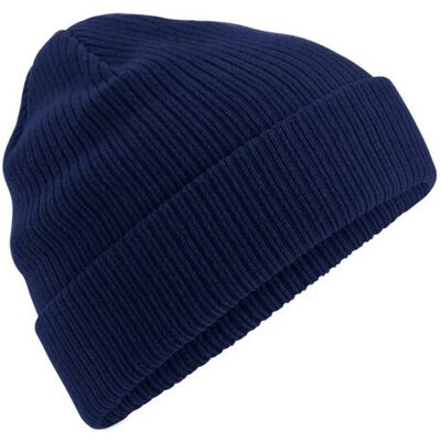 Beechfield Biologische Katoenen Beanie (Marine Oxford) One Size Beechfield Biologische Katoenen Beanie (Marine Oxford) One Size