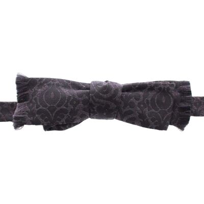 Dolce & Gabbana Grijs Zwart Wol Zijde Strikje One Size Dolce & Gabbana Grijs Zwart Wol Zijde Strikje One Size