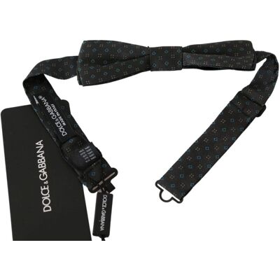 Dolce & Gabbana Grijze Gestreepte Heren Stropdas Papillon 100% Zijde Vlinderdas One Size Dolce & Gabbana Grijze Gestreepte Heren Stropdas Papillon 100% Zijde Vlinderdas One Size