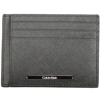 Calvin Klein Zwarte Leren Heren Portemonnee Houder One Size Calvin Klein Zwarte Leren Heren Portemonnee Houder One Size
