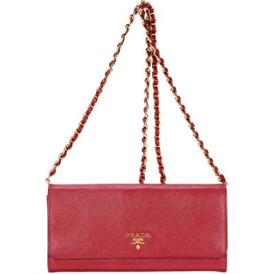Prada Pre-owned Wallet on Chain Crossbody Portemonnee One Size Prada Pre-owned Wallet on Chain Crossbody Portemonnee One Size