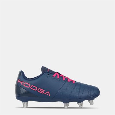 KooGa Mens Power SG leren rugbyschoenen (Marine / Roze) 40.5 KooGa Mens Power SG leren rugbyschoenen (Marine / Roze) 40.5