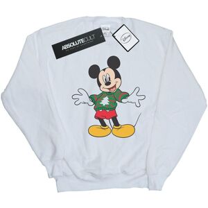 Disney Heren Mickey Mouse Kersttrui Stroke Sweatshirt (Wit) 5XL Disney Heren Mickey Mouse Kersttrui Stroke Sweatshirt (Wit) 5XL