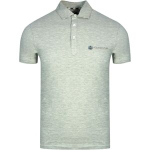 Aquascutum Aldis Crest Block Logo grijs poloshirt M Aquascutum Aldis Crest Block Logo grijs poloshirt M