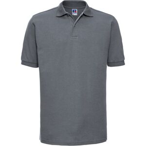 Russell Athletic Russell Heren Ripple Collar & Manchet Poloshirt met korte mouwen (Konvooi Grijs) S Russell Athletic Russell Heren Ripple Collar & Manchet Poloshirt met korte mouwen (Konvooi Grijs) S