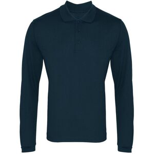 Premier Heren Coolchecker Pique Poloshirt met lange mouwen (Marine) S Premier Heren Coolchecker Pique Poloshirt met lange mouwen (Marine) S