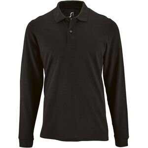SOLS Heren Perfecte Lange Mouw Pique Polo Shirt (Zwart) 2XL SOLS Heren Perfecte Lange Mouw Pique Polo Shirt (Zwart) 2XL