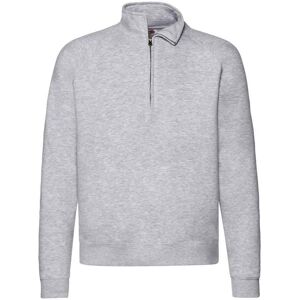 Fruit of the Loom Heren Premium Zip Neck Heather Sweatshirt (Heide Grijs) L Fruit of the Loom Heren Premium Zip Neck Heather Sweatshirt (Heide Grijs) L