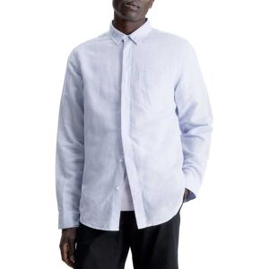 Calvin Klein regular-fit overhemd van linnen katoen voor heren in blauw M Calvin Klein regular-fit overhemd van linnen katoen voor heren in blauw M