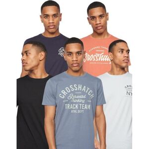 Crosshatch Heren Brandax Geassorteerde ontwerpen T-shirt (5-pack) (Veelkleurig) S Crosshatch Heren Brandax Geassorteerde ontwerpen T-shirt (5-pack) (Veelkleurig) S
