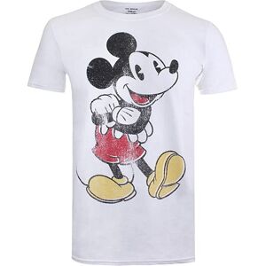 Disney Heren Mickey Mouse Vintage T-shirt (Wit/zwart/rood) 2XL Disney Heren Mickey Mouse Vintage T-shirt (Wit/zwart/rood) 2XL