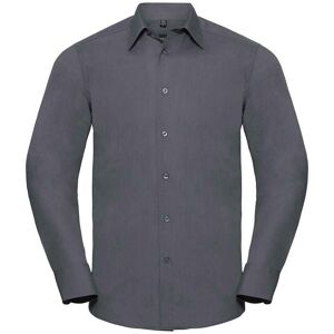 Russell Athletic Russell Collection Heren Poplin Getailleerd Overhemd met Lange Mouwen (Konvooi Grijs) 4XL Russell Athletic Russell Collection Heren Poplin Getailleerd Overhemd met Lange Mouwen (Konvooi Grijs) 4XL