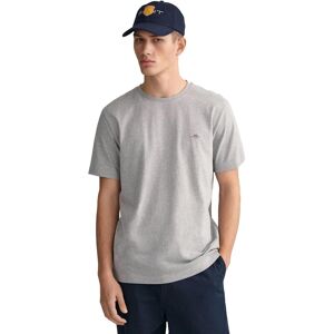 Gant Heren T-shirt met Ronde Hals Grijs 2XL Gant Heren T-shirt met Ronde Hals Grijs 2XL