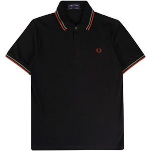 Fred Perry groen en bruin dubbel getipt zwart poloshirt S Fred Perry groen en bruin dubbel getipt zwart poloshirt S
