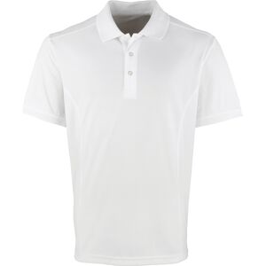 Premier Heren Coolchecker Pique korte mouw Polo T-Shirt (Wit) S Premier Heren Coolchecker Pique korte mouw Polo T-Shirt (Wit) S