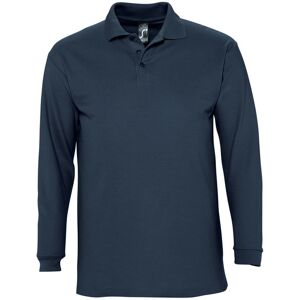 SOLS Heren-Winter II Poloshirt met lange mouwen van Piqué katoen (Marine) M SOLS Heren-Winter II Poloshirt met lange mouwen van Piqué katoen (Marine) M