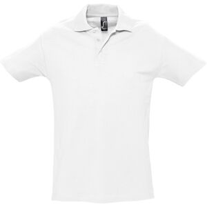 SOLS Heren Lente II Korte Mouw Zwaarlijvig Poloshirt (Wit) M SOLS Heren Lente II Korte Mouw Zwaarlijvig Poloshirt (Wit) M
