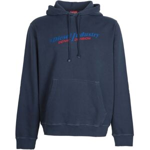Diesel Marineblauwe Hoodie - XXL - Normale Pasvorm Diesel Marineblauwe Hoodie - XXL - Normale Pasvorm