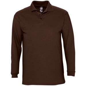 SOLS Heren-Winter II Poloshirt met lange mouwen van Piqué katoen (Chocolade) 2XL SOLS Heren-Winter II Poloshirt met lange mouwen van Piqué katoen (Chocolade) 2XL