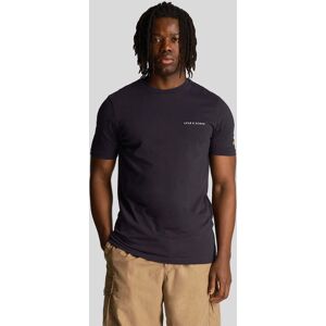 Lyle & Scott effen donker marineblauw T-shirt met geborduurd logo S Lyle & Scott effen donker marineblauw T-shirt met geborduurd logo S