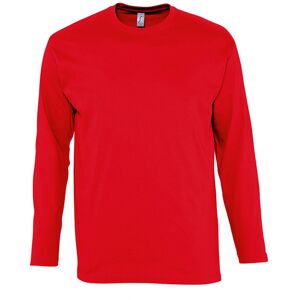 SOLS Heren Monarch T-Shirt met lange mouwen (Rood) L SOLS Heren Monarch T-Shirt met lange mouwen (Rood) L