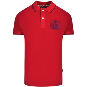 Aquascutum Aldis getipt rood poloshirt S Aquascutum Aldis getipt rood poloshirt S