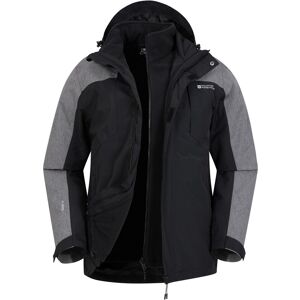Mountain Warehouse Heren District Extreme 3 in 1 Waterdichte Jas (Zwart) 2XS Mountain Warehouse Heren District Extreme 3 in 1 Waterdichte Jas (Zwart) 2XS