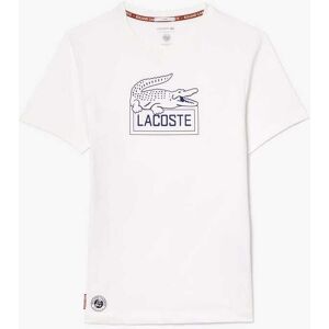 Heren Lacoste Sport Roland-Garros Edition Ultra Dry Tennis T-shirt in Wit 2XS Heren Lacoste Sport Roland-Garros Edition Ultra Dry Tennis T-shirt in Wit 2XS