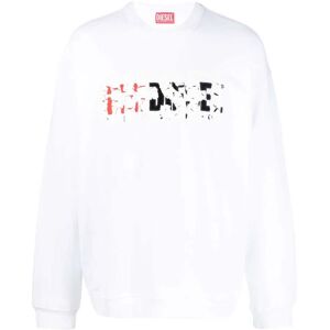 Diesel dubbel vernietigd logo wit sweatshirt S Diesel dubbel vernietigd logo wit sweatshirt S
