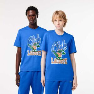 Heren Lacoste Relaxed Fit Signiature Print T-shirt in Blauw S Heren Lacoste Relaxed Fit Signiature Print T-shirt in Blauw S