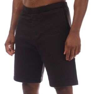 Heren C.P. Company Diagonaal Verhoogde Fleece Logo Shorts in Zwart S Heren C.P. Company Diagonaal Verhoogde Fleece Logo Shorts in Zwart S