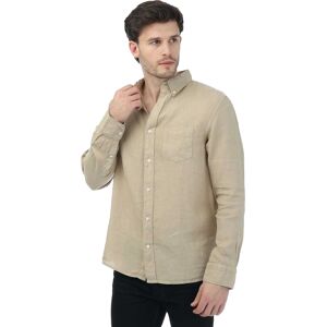 Gant Heren Linnen Normaal Overhemd (Beige) XL Gant Heren Linnen Normaal Overhemd (Beige) XL