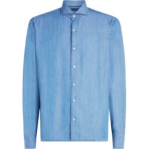 Tommy Hilfiger Effen Slim Heren Overhemd (Denim) L Tommy Hilfiger Effen Slim Heren Overhemd (Denim) L