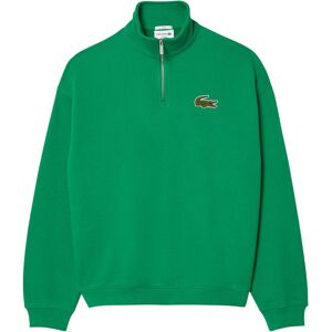 Lacoste Uniseks Zip Neck Sweatshirt met accenten voor volwassenen Loose Fit (Groen) S Lacoste Uniseks Zip Neck Sweatshirt met accenten voor volwassenen Loose Fit (Groen) S