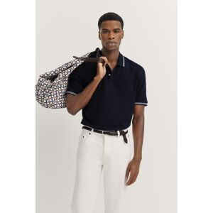 Bugatti Herren Polo met contrasterende strepen en borduursel op de borst L Bugatti Herren Polo met contrasterende strepen en borduursel op de borst L