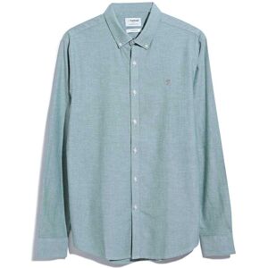 Farah Heren Brewer Slim Shirt (Groen) L Farah Heren Brewer Slim Shirt (Groen) L