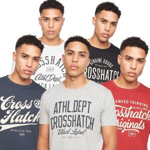 Heren Crosshatch 5 Pack Luckmoore Bedrukt T-Shirts in Multi kleur L Heren Crosshatch 5 Pack Luckmoore Bedrukt T-Shirts in Multi kleur L