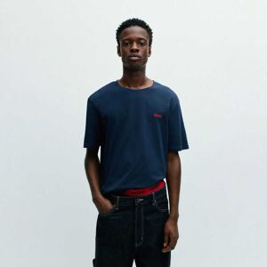 Heren Hugo Dero Logo T-Shirt in Navy 2XL Heren Hugo Dero Logo T-Shirt in Navy 2XL