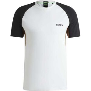 Heren Boss Active Colour Blocked T-shirt in Wit M Heren Boss Active Colour Blocked T-shirt in Wit M