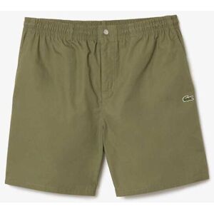 Heren Lacoste Relaxed Fit Poplin Shorts in Groen S Heren Lacoste Relaxed Fit Poplin Shorts in Groen S