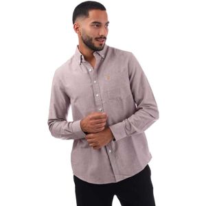 Heren Farah Boxworth Shirt in Stoffig Roze M Heren Farah Boxworth Shirt in Stoffig Roze M