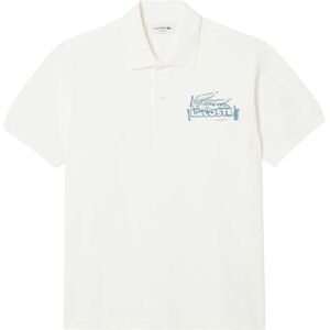 Lacoste Heren L.12.12 Bedrukt Klassiek Poloshirt (Crème) XL Lacoste Heren L.12.12 Bedrukt Klassiek Poloshirt (Crème) XL