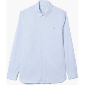 Lacoste Slim-Fit geruit overhemd in popeline voor heren in wit 15 inch Lacoste Slim-Fit geruit overhemd in popeline voor heren in wit 15 inch