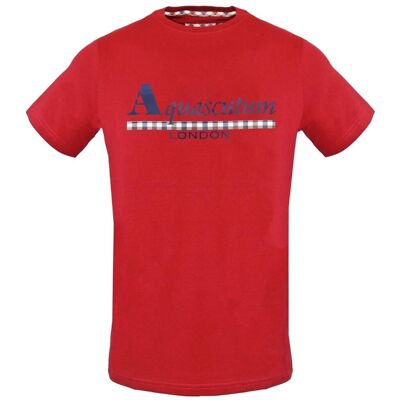 Aquascutum Check Strip Logo rood T-shirt M Aquascutum Check Strip Logo rood T-shirt M
