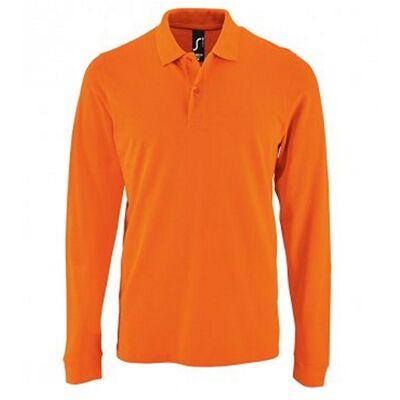 SOLS Heren Perfecte Lange Mouw Pique Polo Shirt (Oranje) 2XL SOLS Heren Perfecte Lange Mouw Pique Polo Shirt (Oranje) 2XL