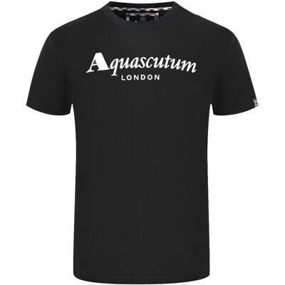 Aquascutum London Brand Logo Black T-Shirt M Aquascutum London Brand Logo Black T-Shirt M