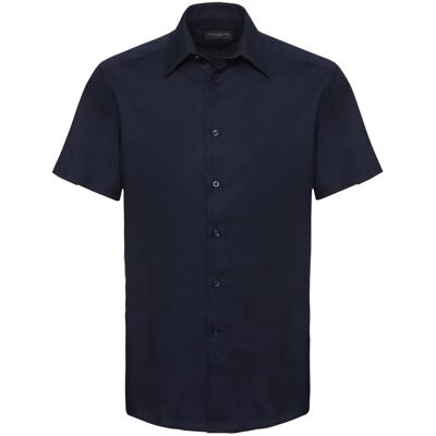 Russell Athletic Russell Collectie Heren Korte Mouw Easy Care op maat gemaakt Oxford Shirt (Heldere marine) 14.5 inch Russell Athletic Russell Collectie Heren Korte Mouw Easy Care op maat gemaakt Oxford Shirt (Heldere marine) 14.5 inch