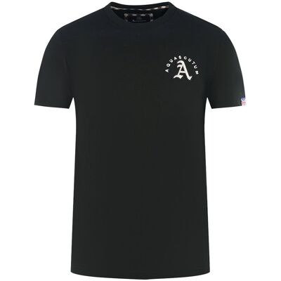 Aquascutum London Embroidered A Logo Black T-Shirt M Aquascutum London Embroidered A Logo Black T-Shirt M